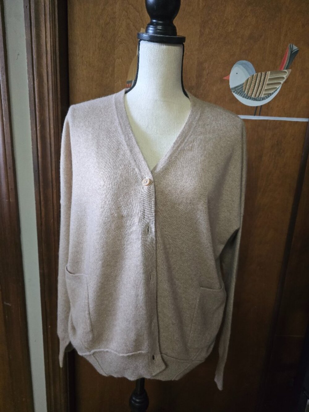 Garnet Hill Wedge Style Cashmere Oversized Cardigan Women's M